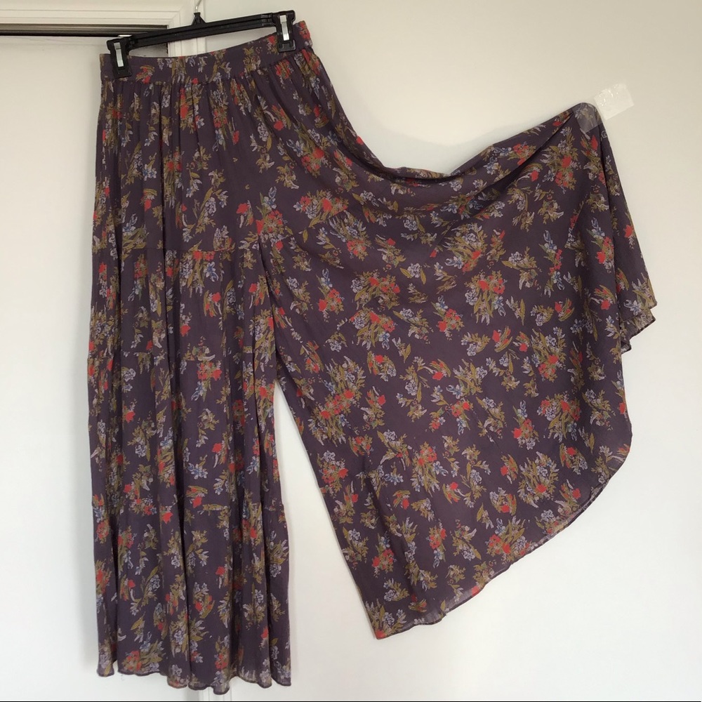 Free People High Rise Wide Leg Floral Pant XS